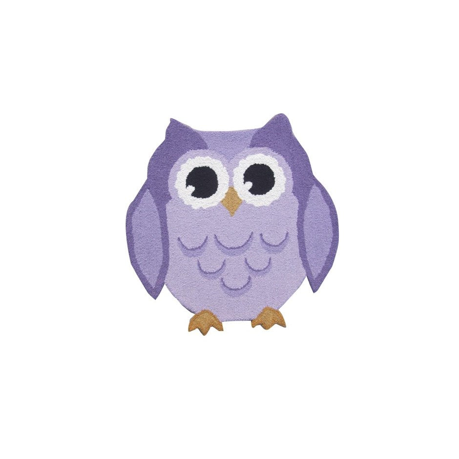 ZOO OWL PURPLE WOOL RUG