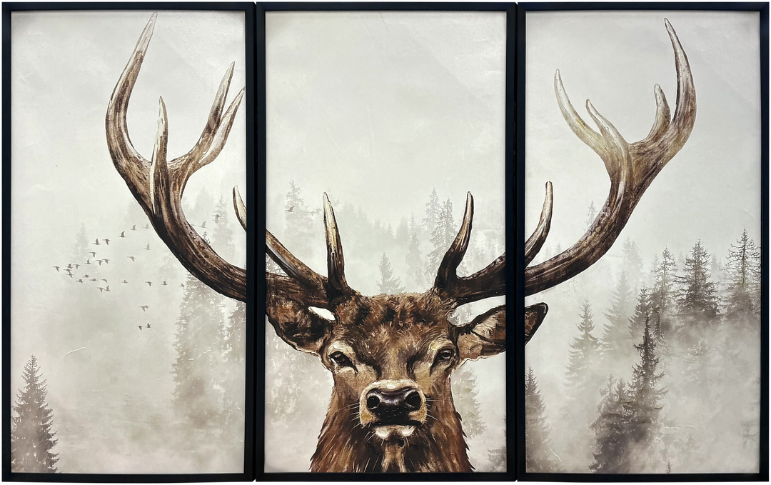 WALL ART - Antlers in the Mist (3 pcs)