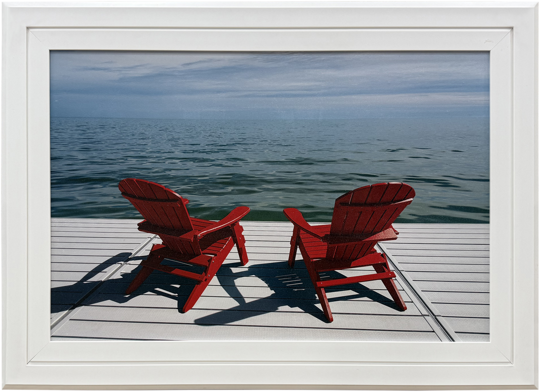 WALL ART - Red Chairs, Quiet Waters