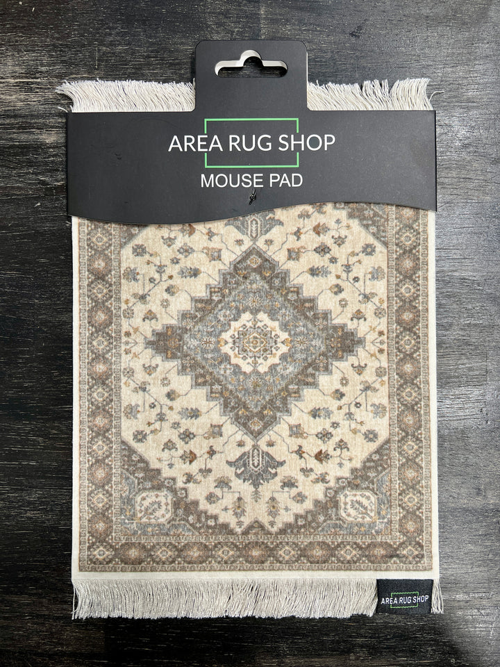 Rug Mouse Pad - Beige Diamond Traditional