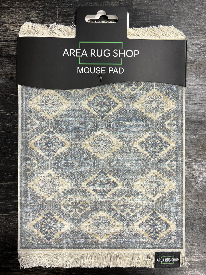 Rug Mouse Pad - Blue Beige Diamond