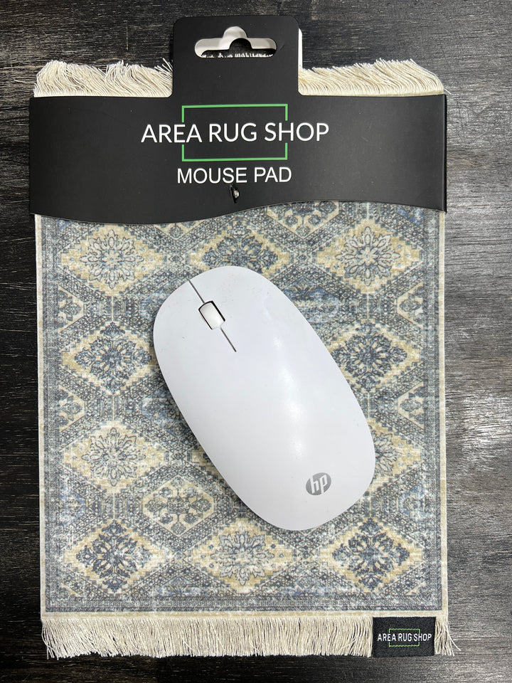 Rug Mouse Pad - Blue Beige Diamond