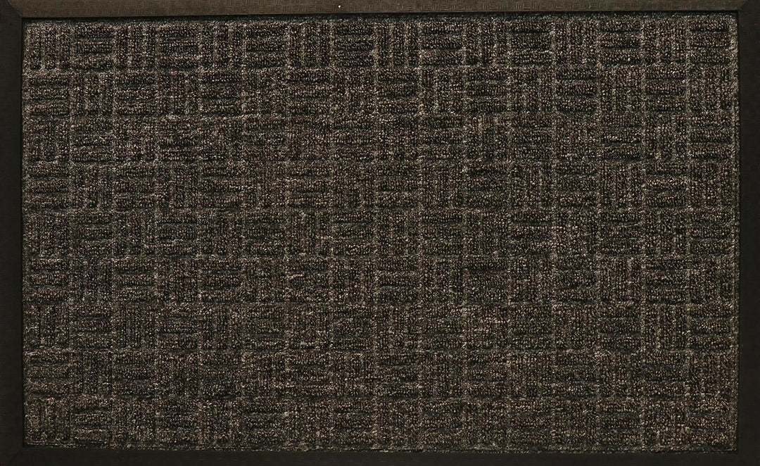 WELCOME MAT (RUBBER BORDER) - PARQUET DARK GREY