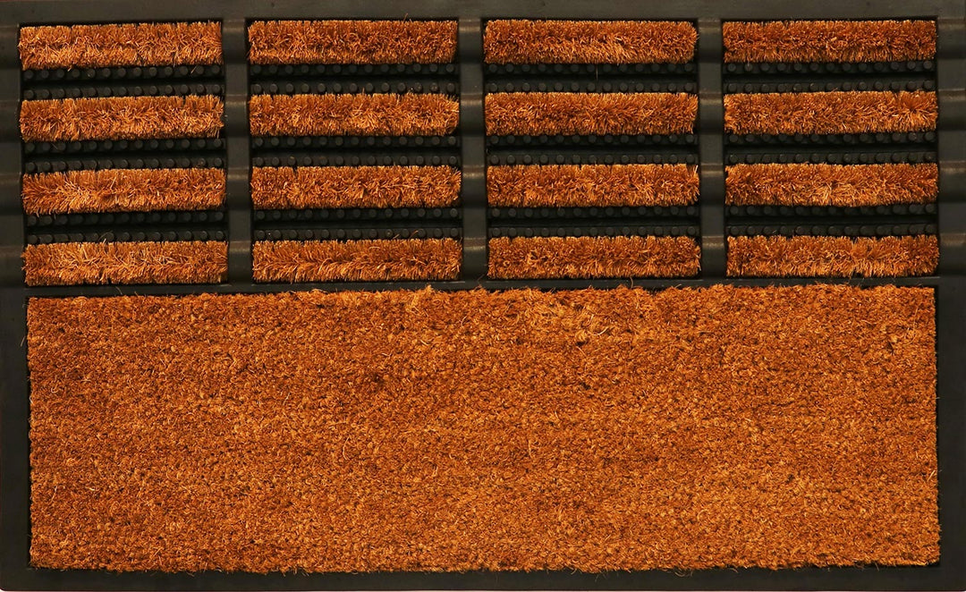 WELCOME MAT (RUBBER BORDER) - HALF BOOT BRUSH / COCO