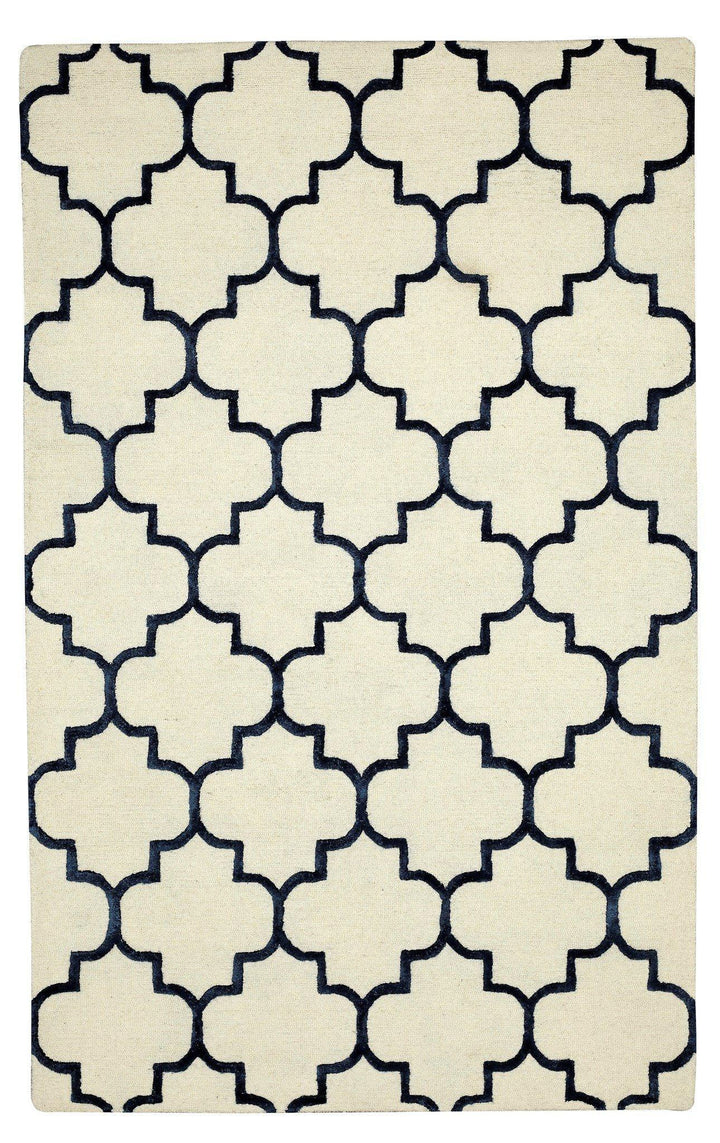 Casa Wool Ivory/Navy - Area Rug Shop