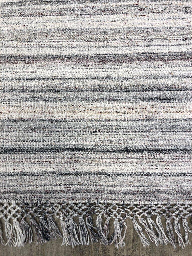Dhurry Grey / Red - Area Rug Shop
