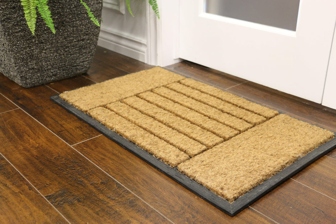 "Blocks" Rubber Border Door Mat - Area Rug Shop