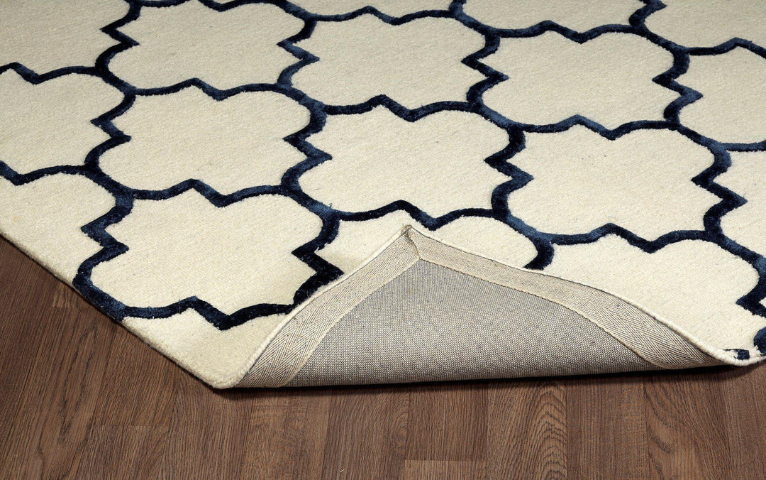 Casa Wool Ivory/Navy - Area Rug Shop