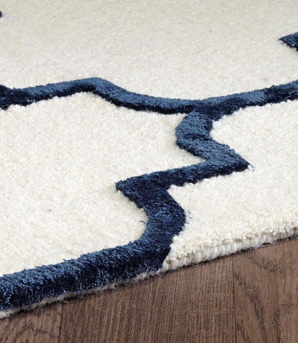 Casa Wool Ivory/Navy - Area Rug Shop