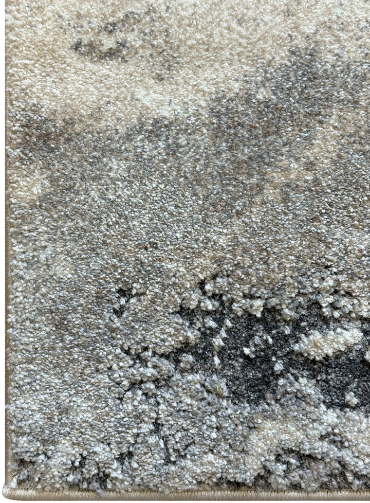 Arlo 2928 abstract rug in grey, taupe, cream, and charcoal tones