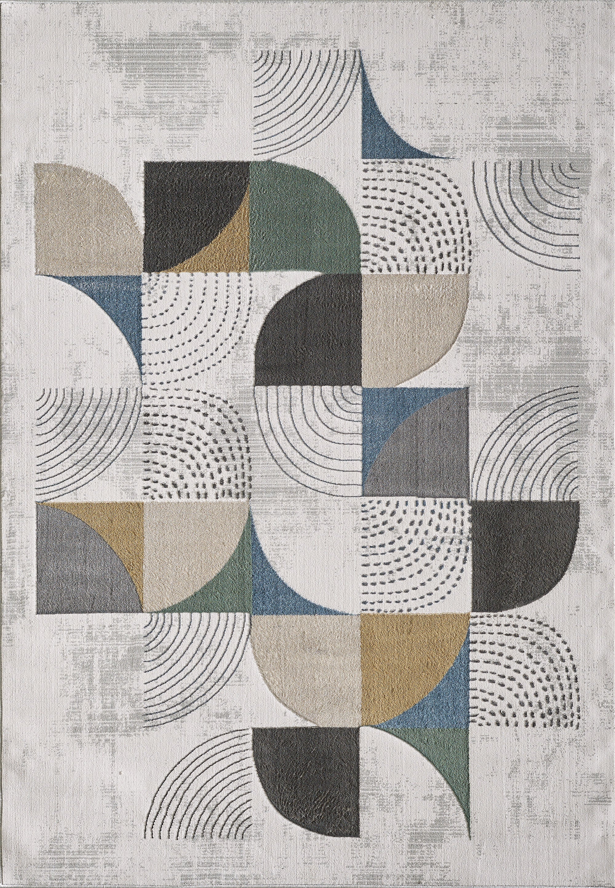 Alchemy 47A Retro-Modern Geometric Rug - Grey Base With Colourful ...