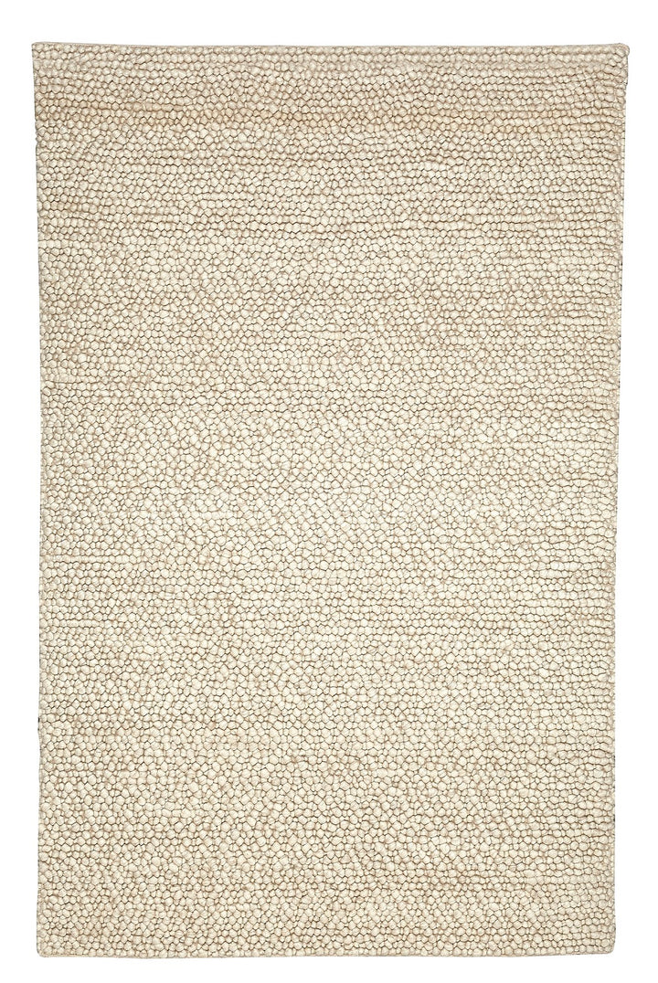 Ivory textured wool rug - pebble like