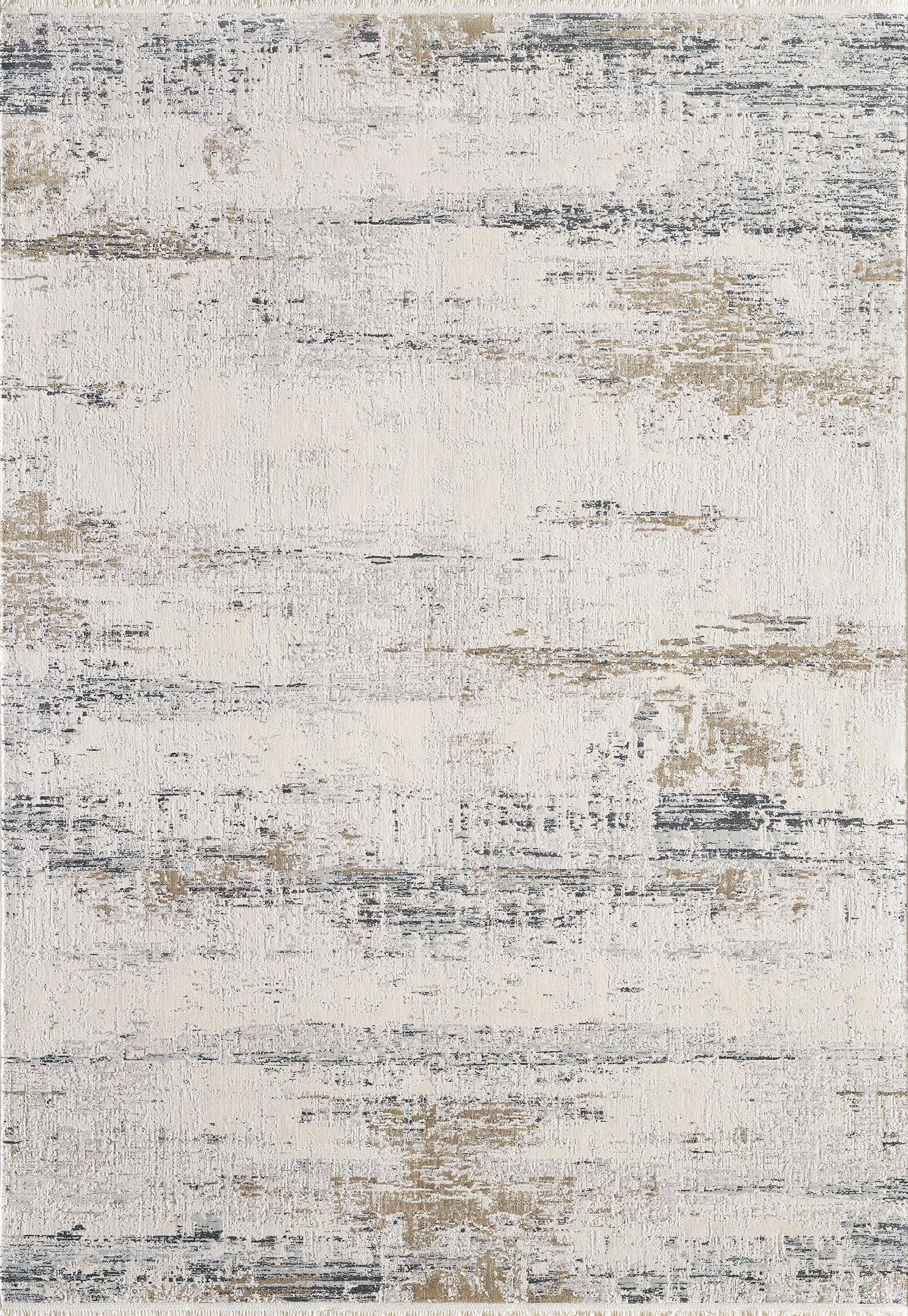 Berkshire 26 Modern Distressed Silk Rug - Ivory, Grey, & Beige Tones ...