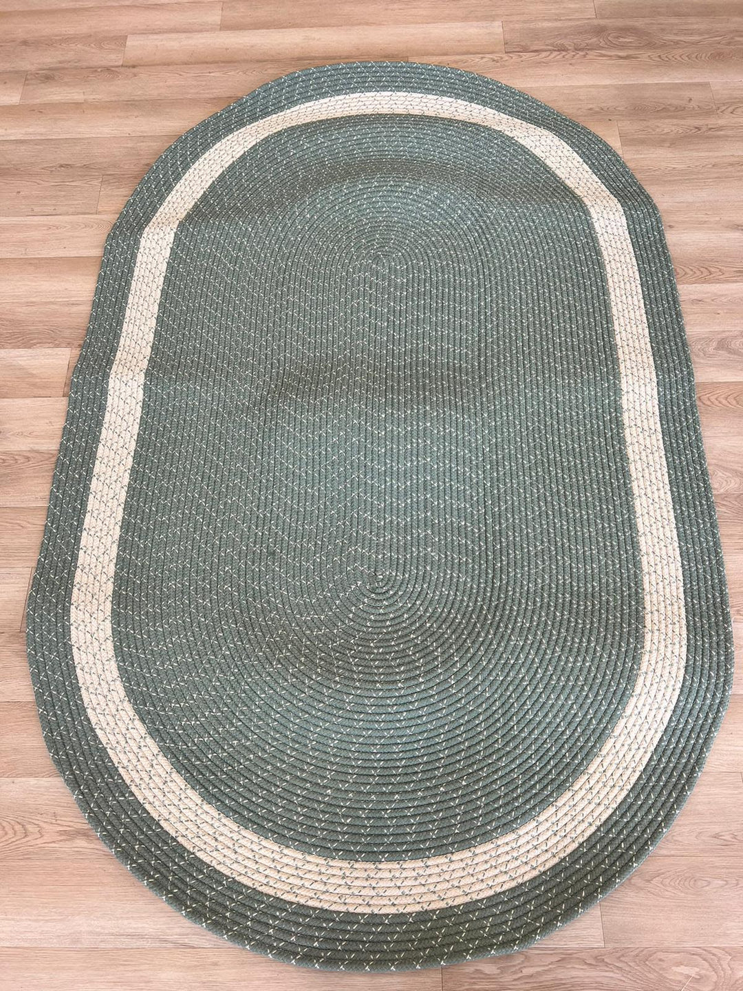 Braided Oval Rug - Green