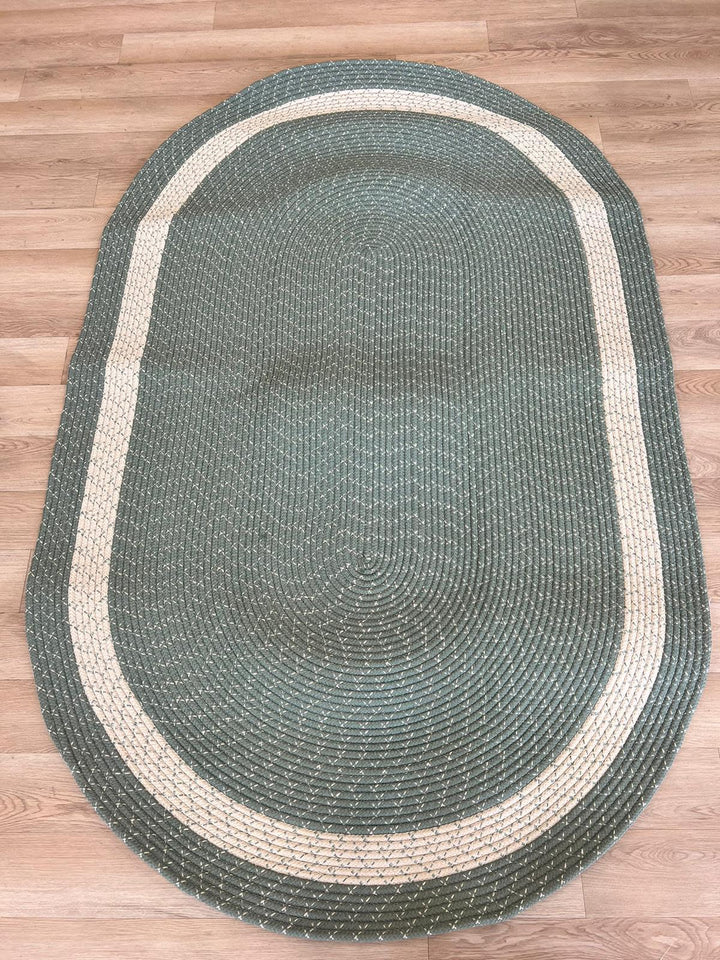 Braided Oval Rug - Green