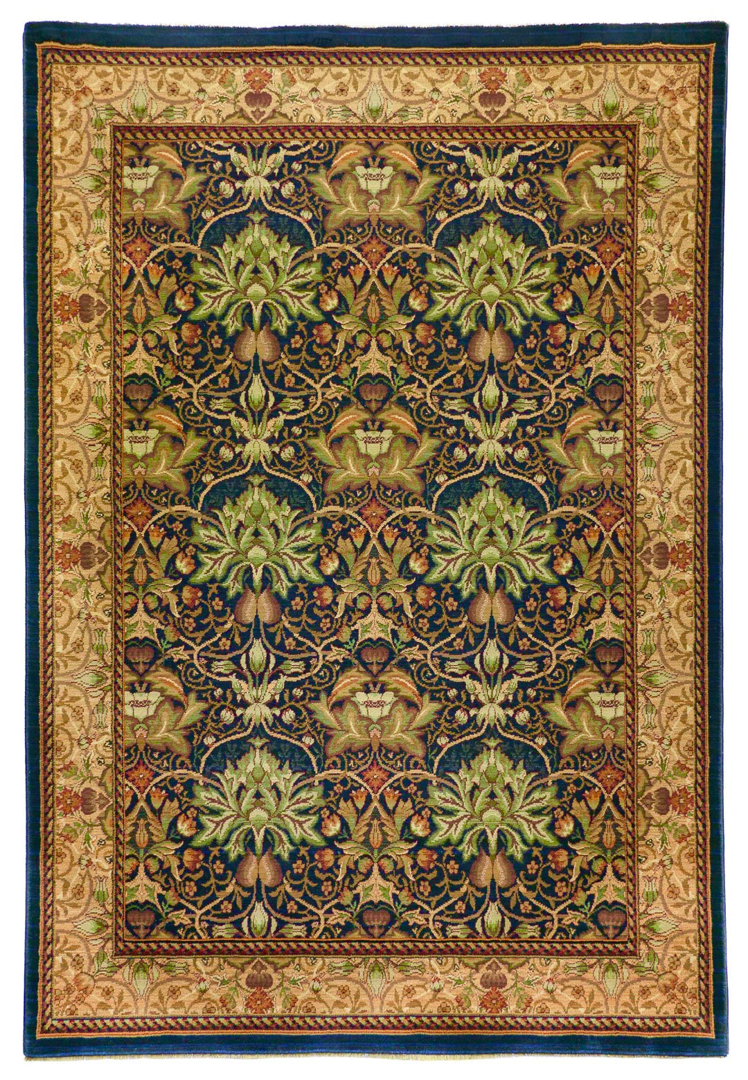 Traditional indigo blue rug