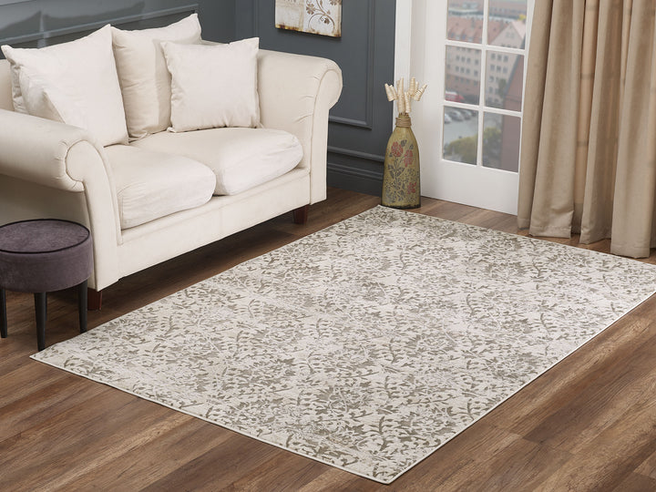 Transitional rug, living room, Cream, ivory, taupe, bronze