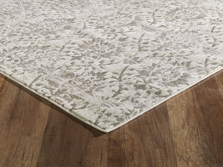 Taupe, Olive Green, Creamy Ivory transitional Rug