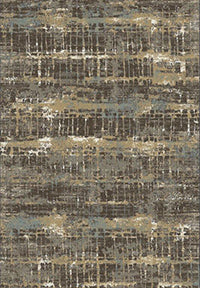 Ginza 338A brown and gold abstract area rug with grey and taupe accents