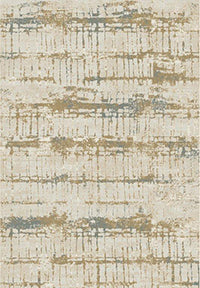 Ginza 338C cream abstract area rug with muted gold and green-grey accents