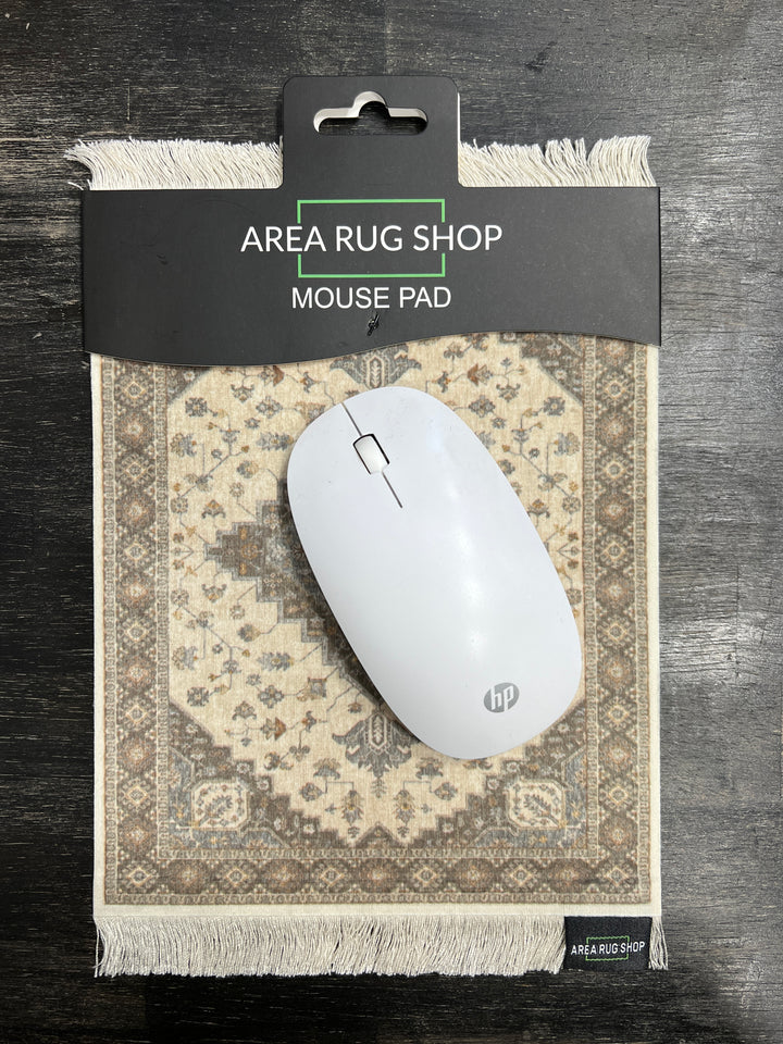 Rug Mouse Pad - Beige Diamond Traditional