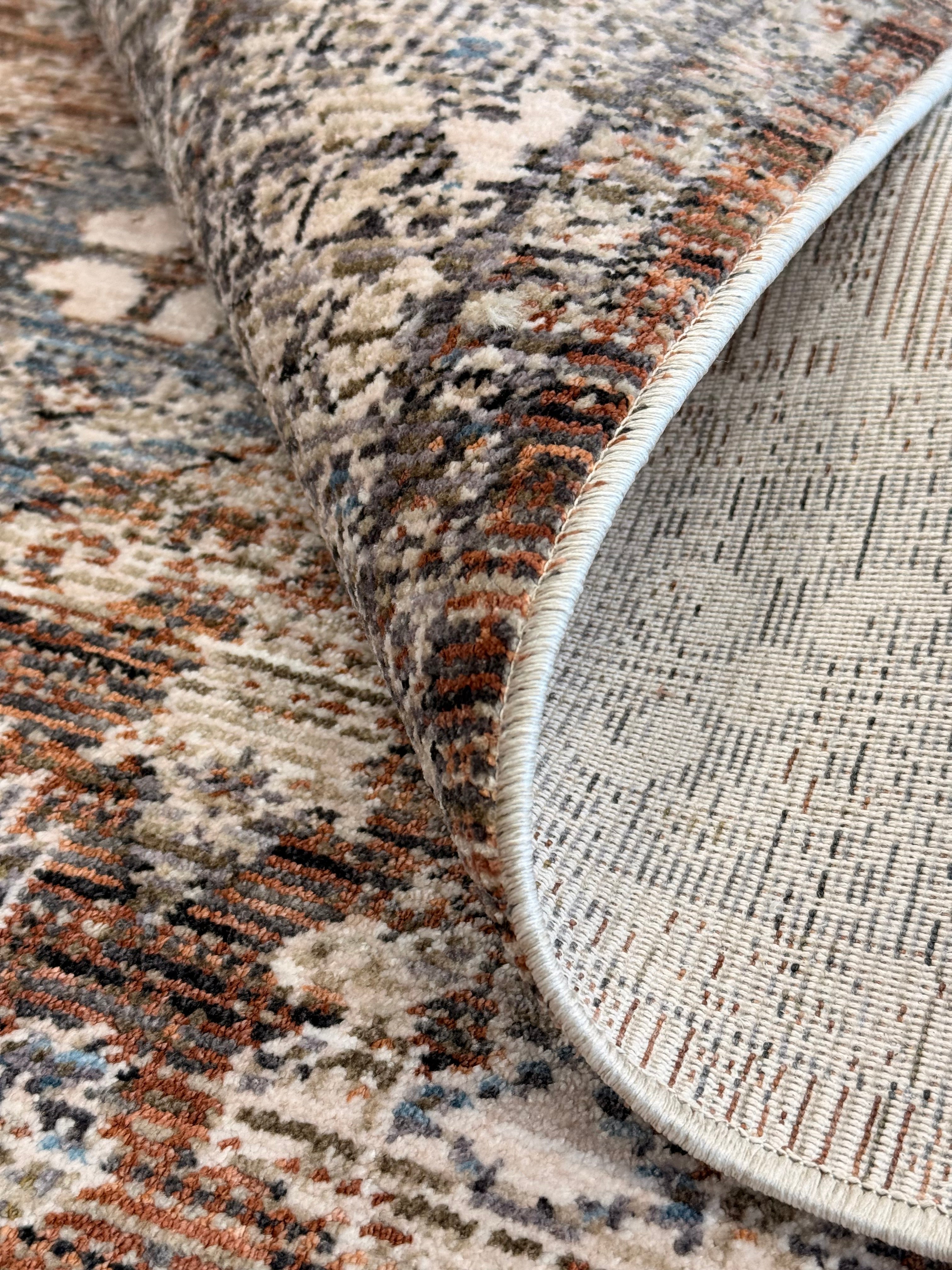 Vintage Terra Rust Area Rug | Distressed Medallion Rug – Area Rug Shop
