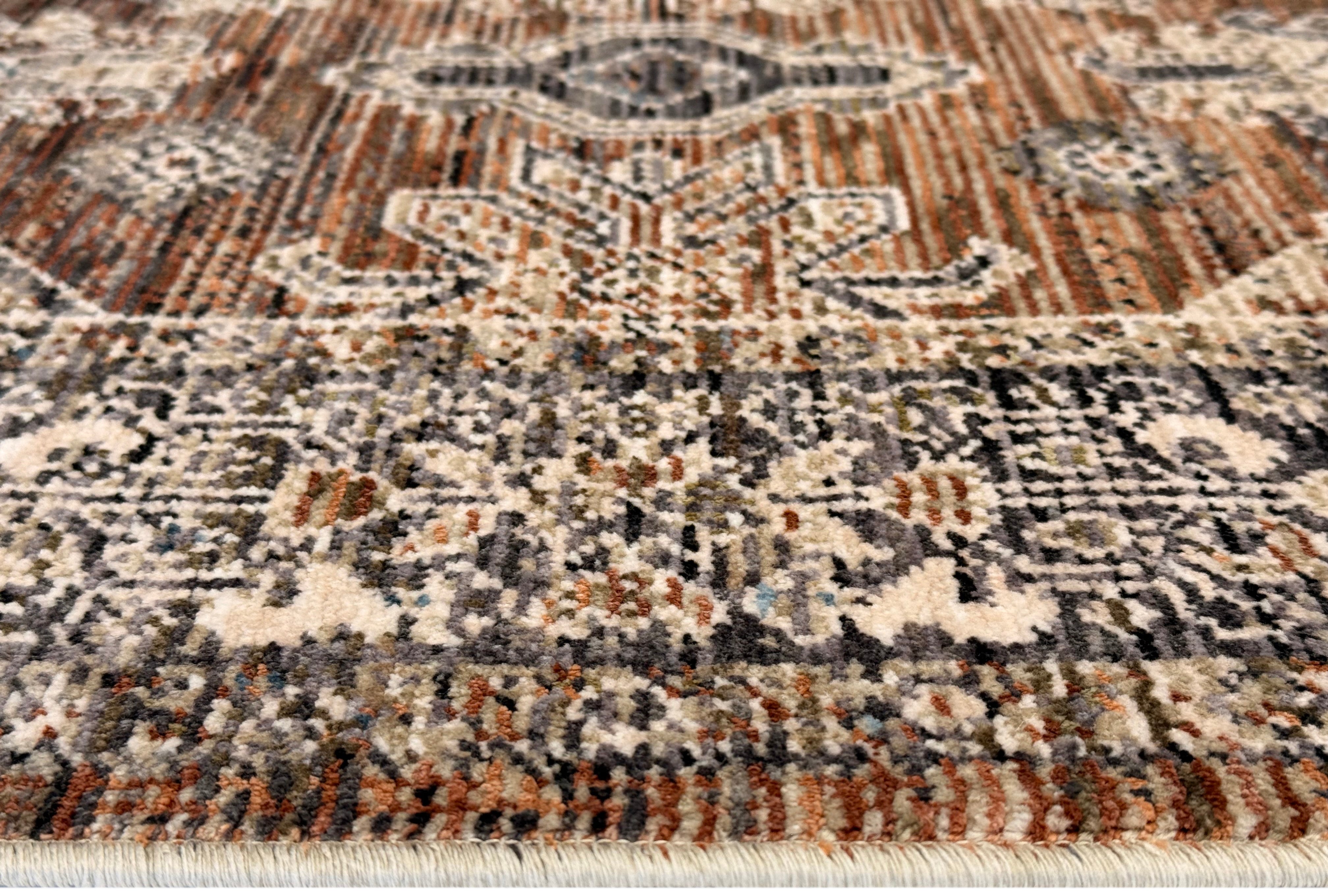 Vintage Terra Rust Area Rug | Distressed Medallion Rug – Area Rug Shop