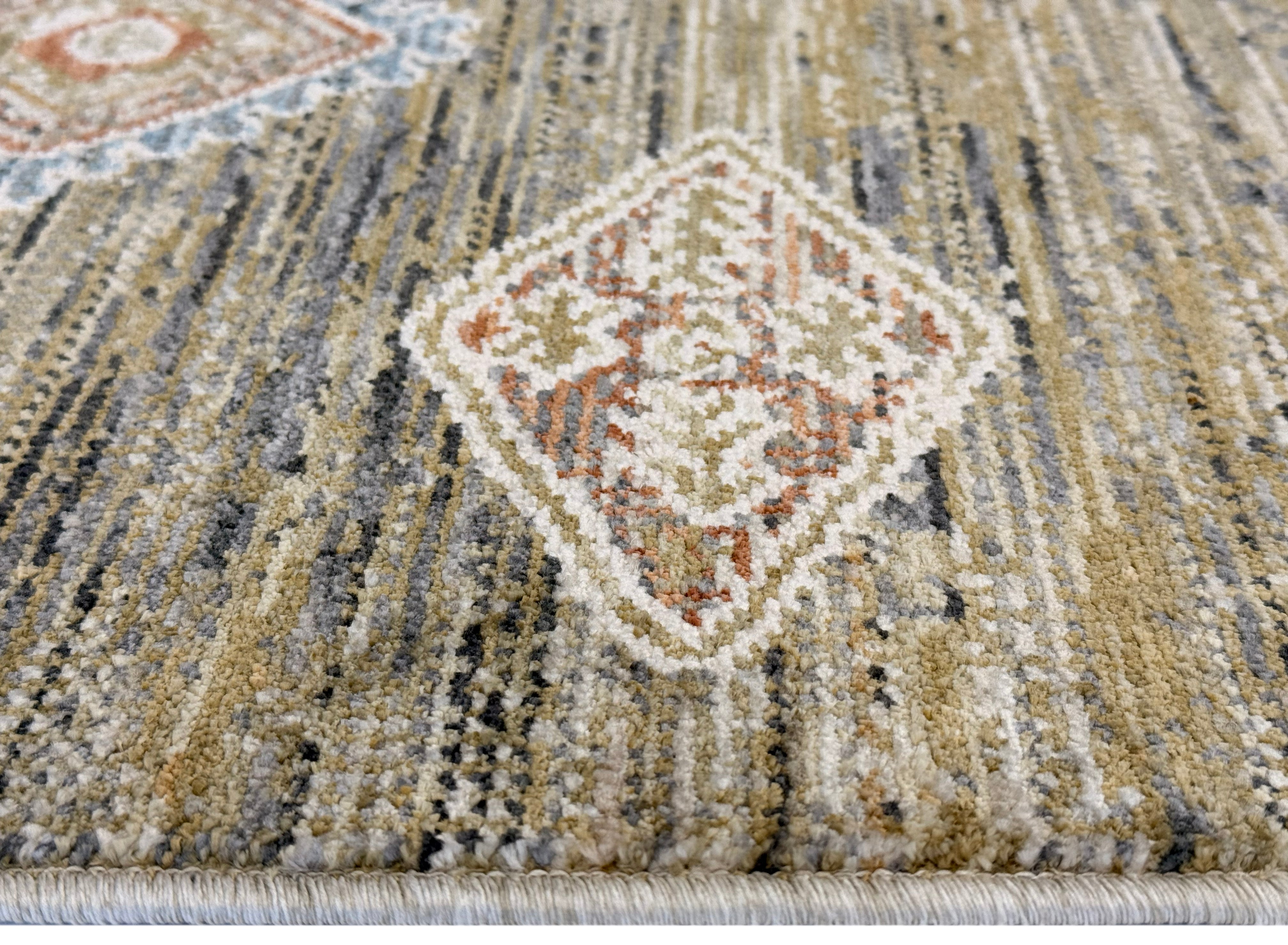 Vintage Green Beige Rug | Olive & Grey Traditional Area Rug – Area