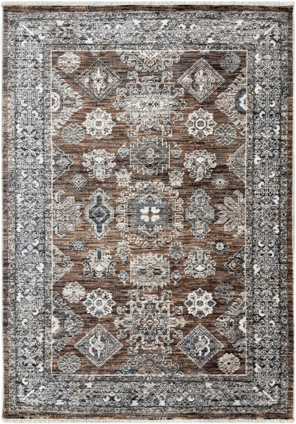 エクセルーラ Vintage Terra Rust Area Rug | Distressed Medallion Rug – Area Rug Shop