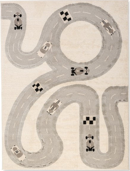 Kids Car Racetrack neutral rug