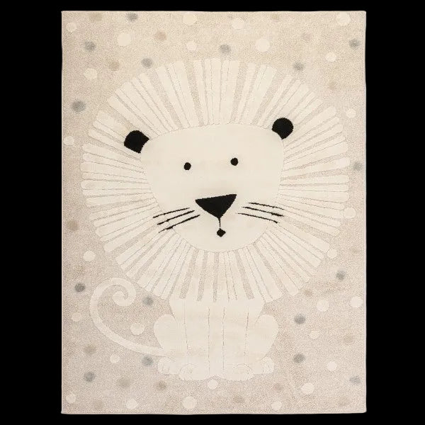 Kids neutral rug lion animal