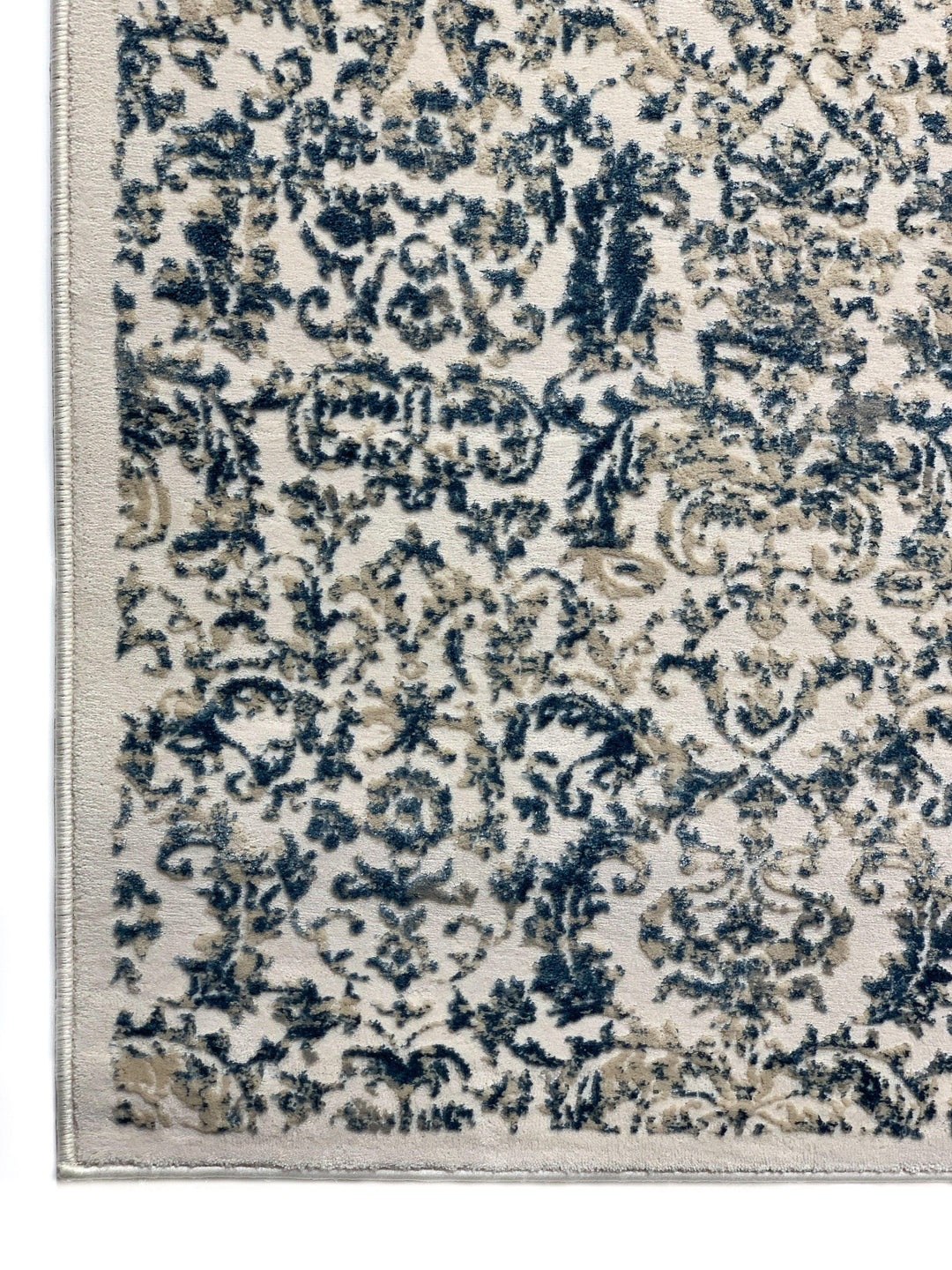 Airmont 107 rug top view corner blue tranquil transitional cream 