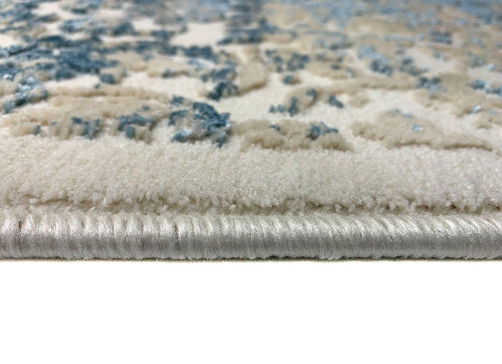 Airmont 107 rug side view blue tranquil transitional cream 