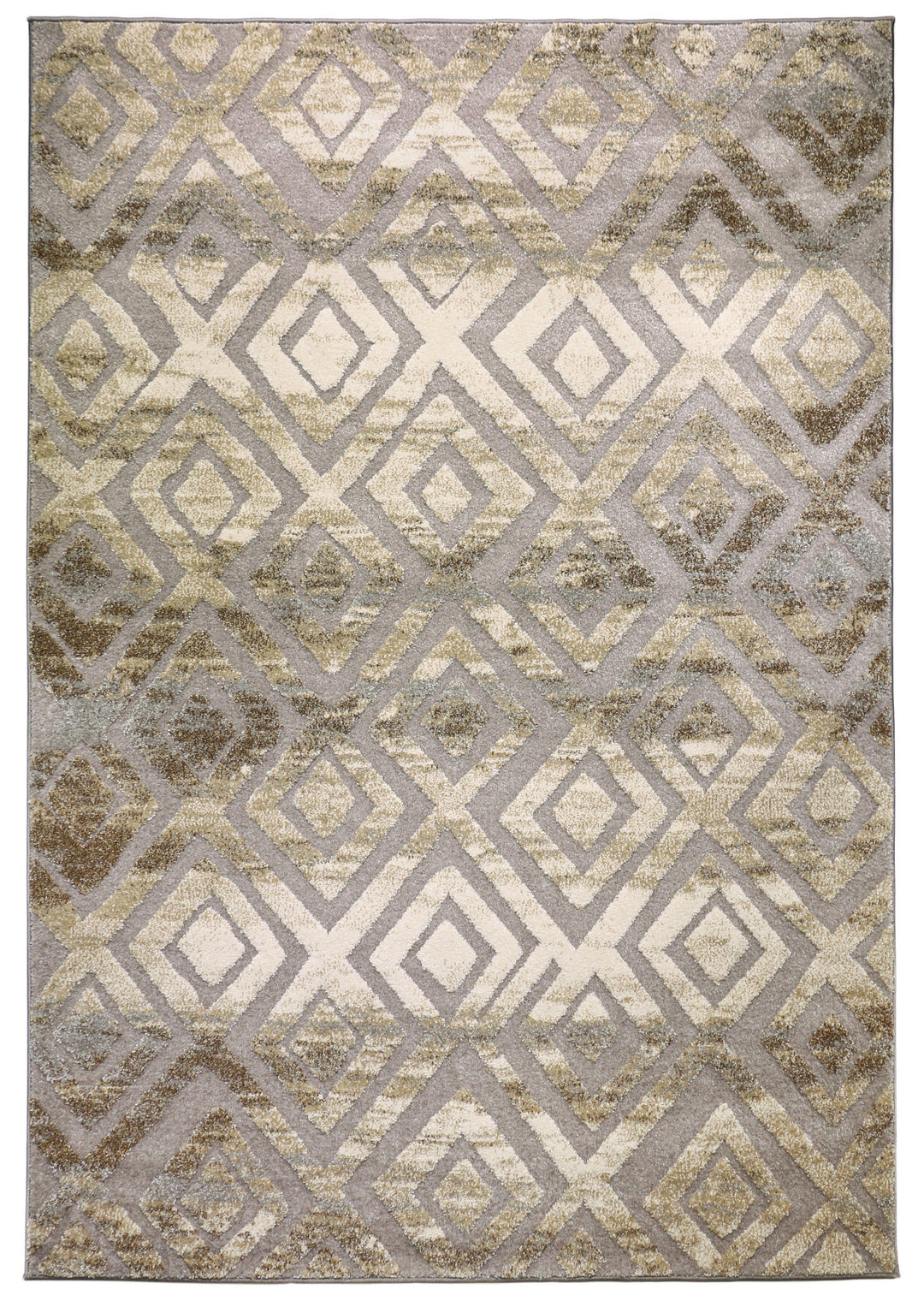 Allure 5 rug overall view diamond geometric beige grey cream