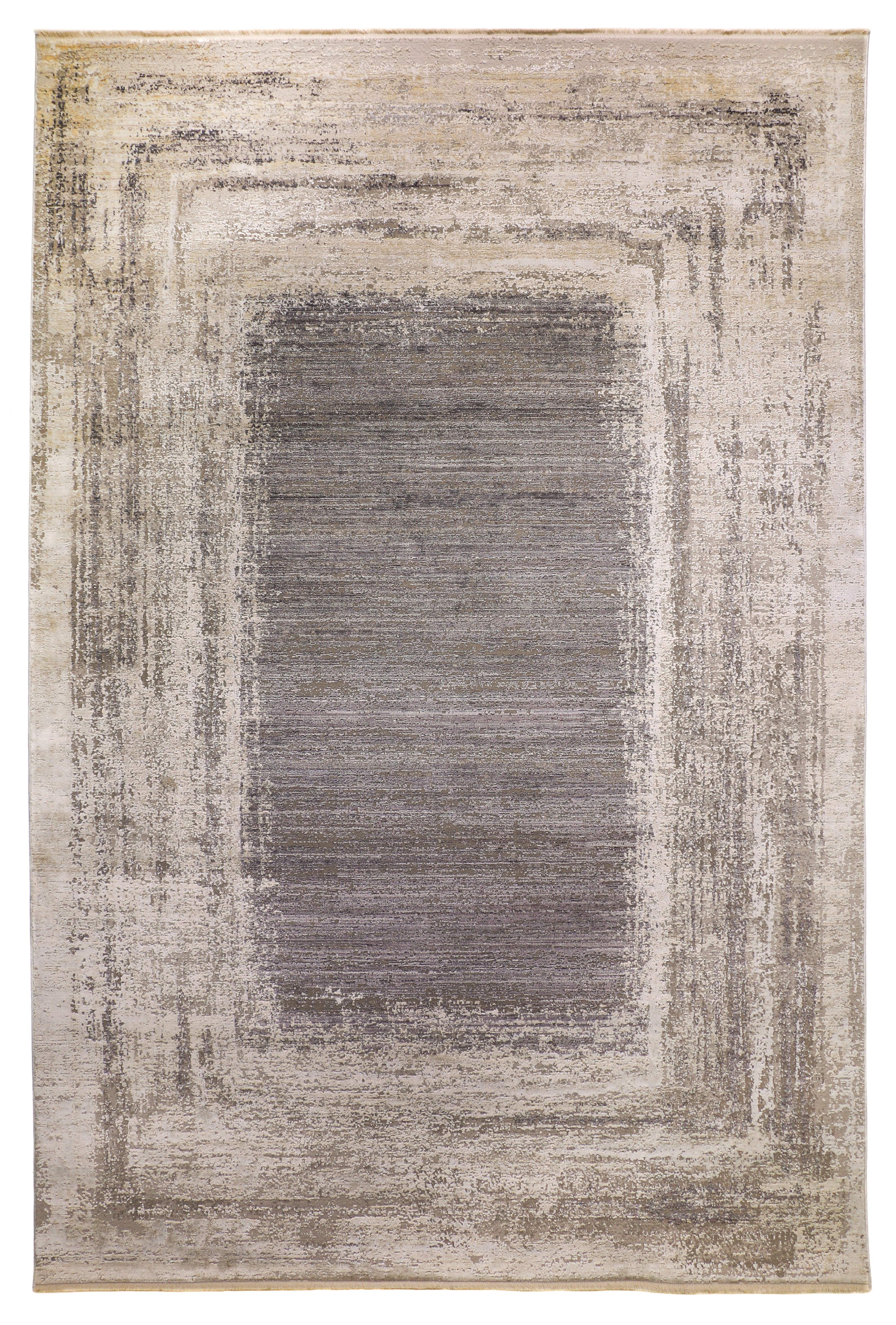 Azure 09 Minimalist Border Rug - Grey, Beige, & Taupe Tones – Area Rug Shop